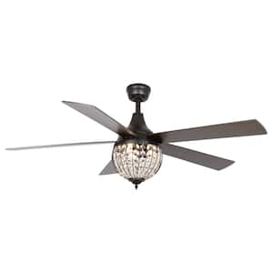 Kennell 52 in. Indoor Black Downrod Mount Ceiling Fan with Light Kit and Remote Control