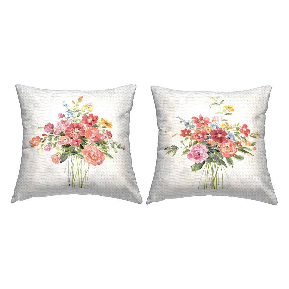 Varied Flower Bouquets Multi-Color Square Outdoor Throw Pillow 2-Pack price history on PriceWatchPro