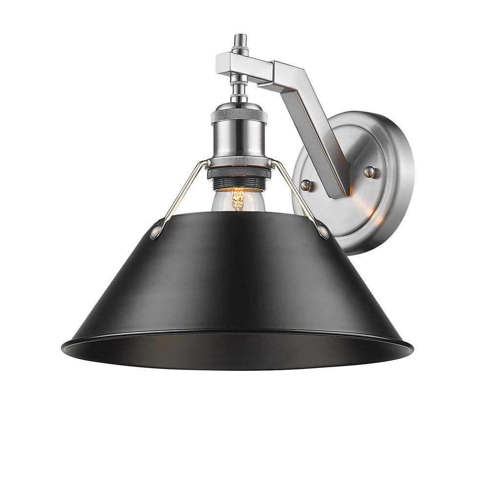 Transitional Orwell Black and Pewter 10" Direct Wired Sconce