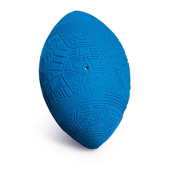 Poolmaster 9 in. (Blue) Shark Bites Swimming Pool and Outdoor Grip Football and Air Hand Pump Combo