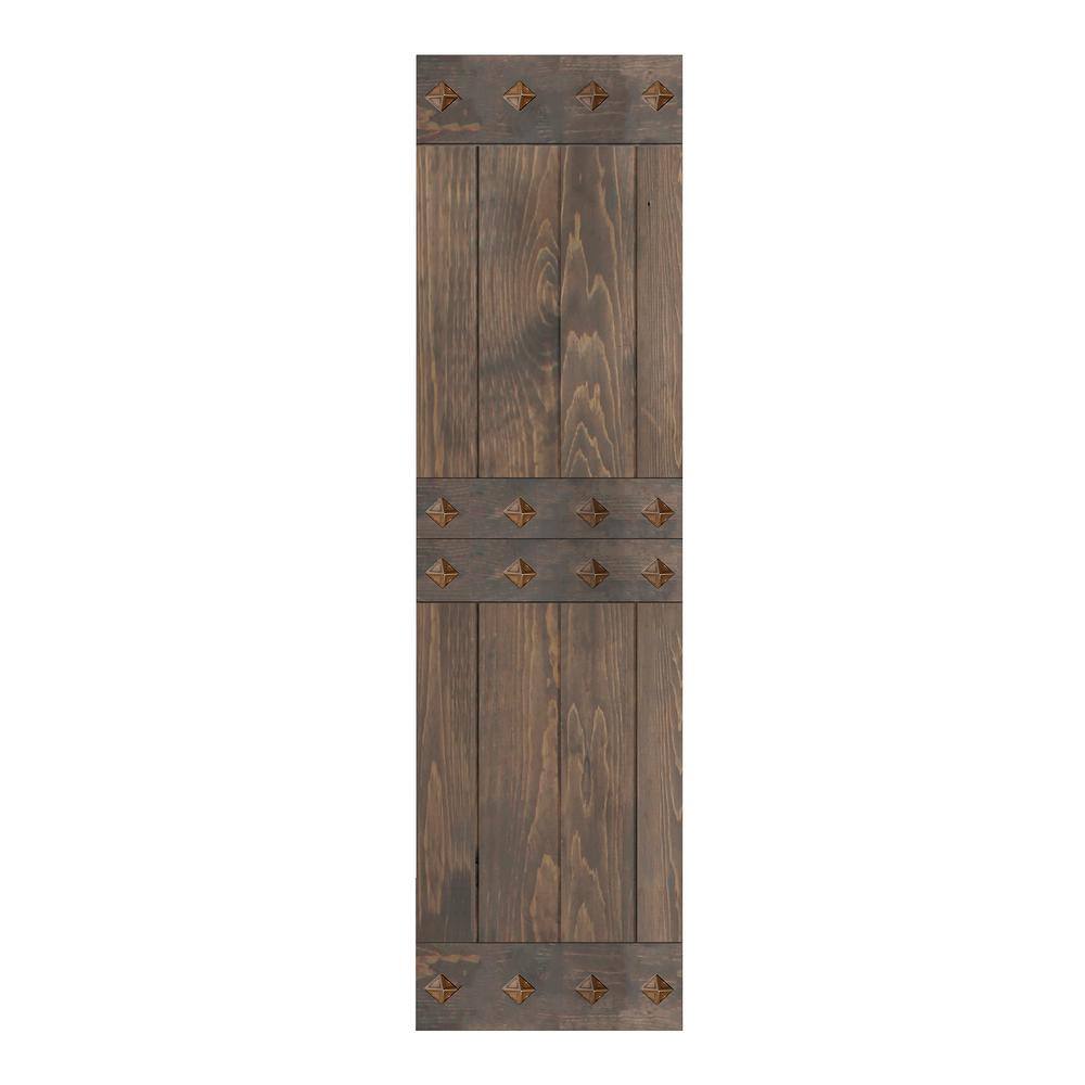 Smoky Gray Solid Wood Mid-Century Modern 24" x 84" Barn Door Slab
