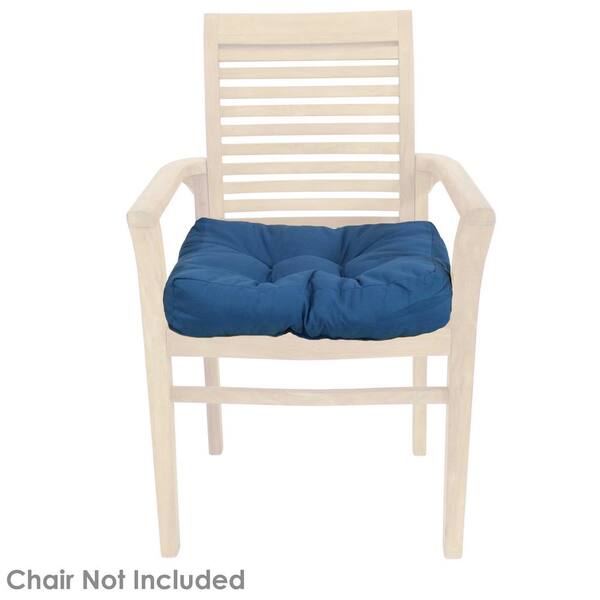 Sunnydaze Set of 2 Tufted Outdoor Seat Cushions - Blue