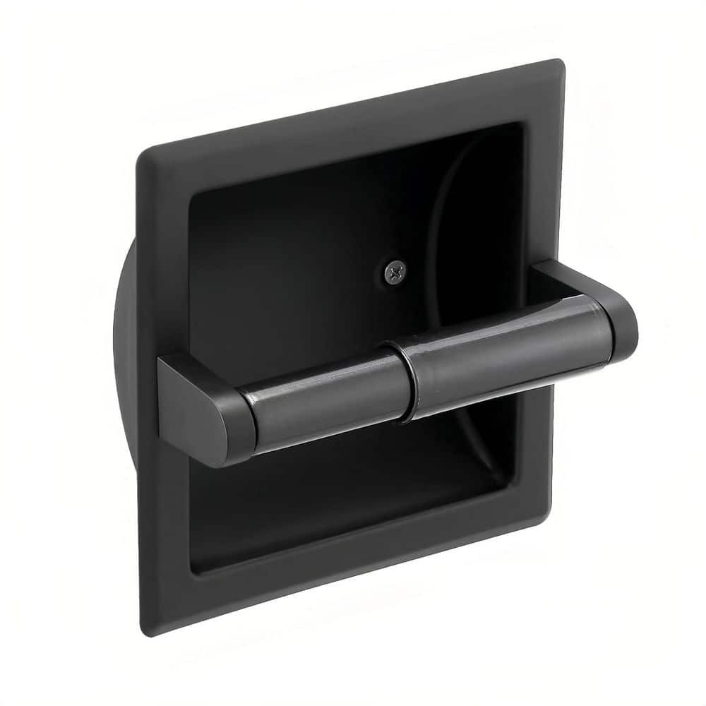 Bathroom Recessed Toilet Paper Holder Wall Mount Rear Mounting Bracket in Black price history on PriceWatchPro