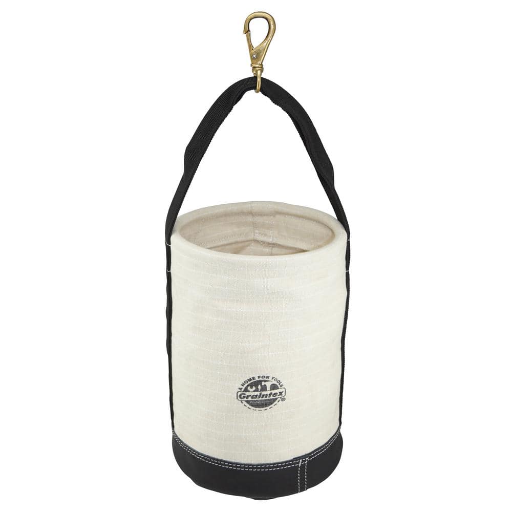 Graintex 10 in. 1-Pocket Utility Ripstop Canvas Bucket with Hook and ...