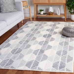 Ebony Gray/Ivory Doormat 3 ft. x 5 ft. Geometric Area Rug