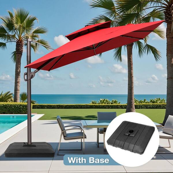 7 foot patio furniture umbrella with lights Double-Sided LED portable-cooler Make a choice:Emerald Green the lights turn on Patio Umbrella Aluminum Frame