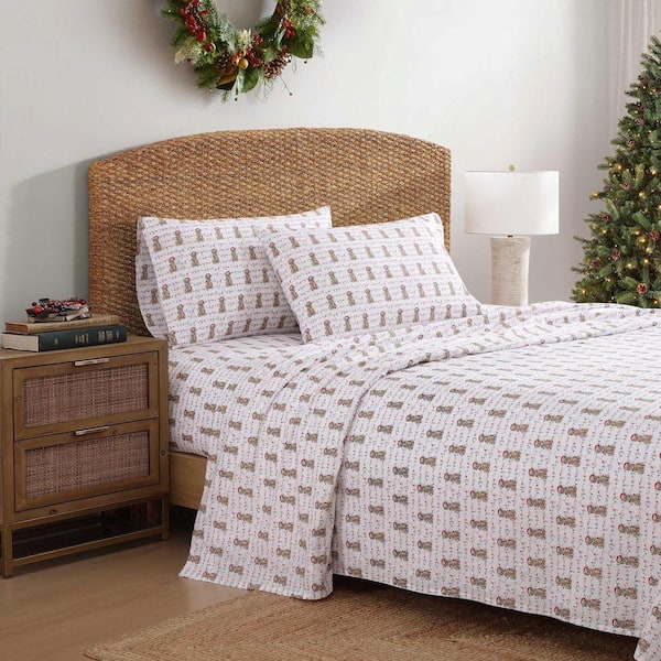 Wrapped Up 4-Piece White Cotton Percale King Sheet Set
