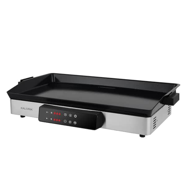 VEVOR 22 Commercial Electric Griddle, 1600W Electric Flat Top Grill, Half Grooved Teppanyaki Grill, Stainless Steel Electric