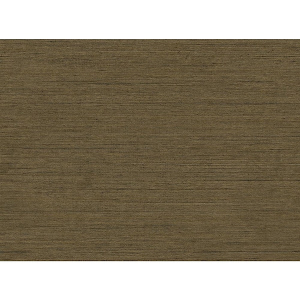 60.75 sq. ft. Chocolate Threaded Embossed Vinyl Unpasted Wallpaper Roll