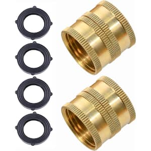 3/4 in. Garden Hose Connector with Dual Swivel for Male Hose to Male Hose, Double Female (2-Pack)