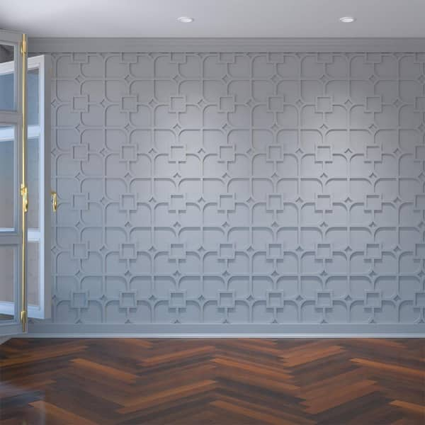 Ekena Millwork 15 3/8"W x 15 3/8"H x 3/8"T Medium Olivia Decorative Fretwork Wall Panels in Architectural Grade PVC