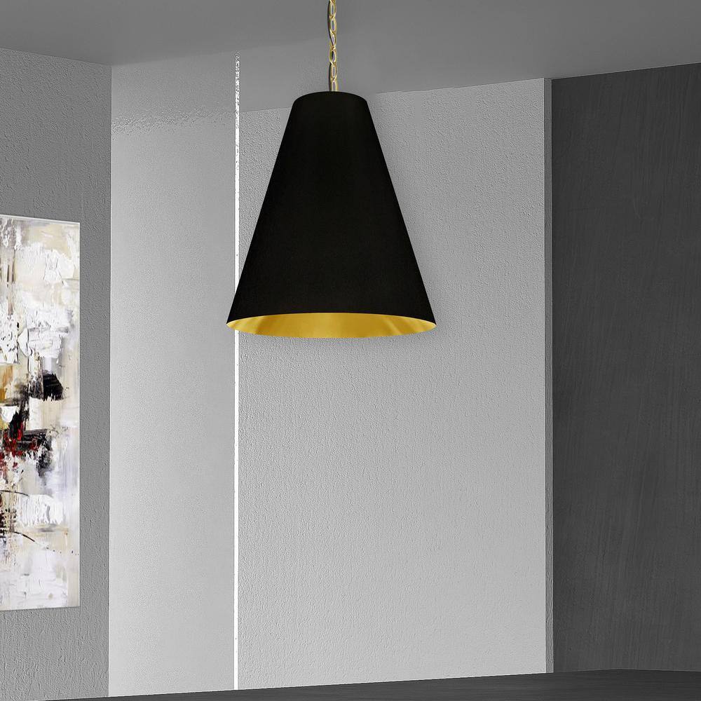 Transitional Aged Brass 20" Drum Pendant Light with Clear Shade