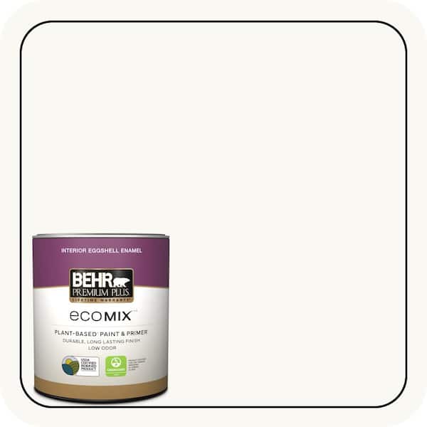 1 qt. #PR-W15 Ultra Pure White Eggshell Enamel EcoMix Plant-Based Interior Paint & Primer