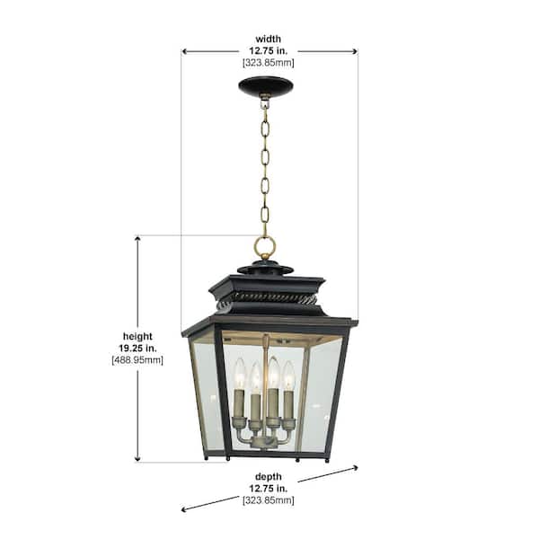 ~ kant Kinderpaleis Dierbare Monteaux Lighting Monteaux 4-Light Bronze and Antique Brass Pendant with  Clear Glass Shade-BAL-2039 - The Home Depot