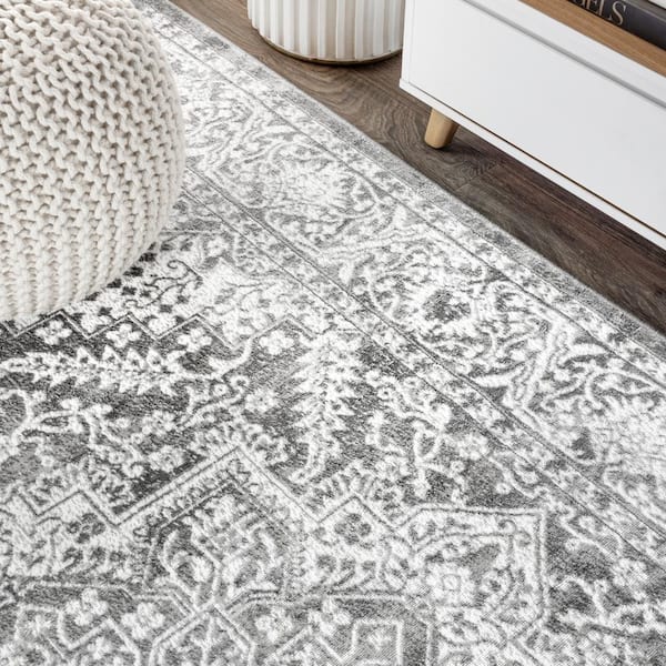 JONATHAN Y Modern Persian Vintage Medallion Light Gray 5 ft. x 8