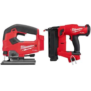 M18 FUEL 18V Lithium-Ion Brushless Cordless Jig Saw with 18-Gauge Brad Nailer (2-Tool)
