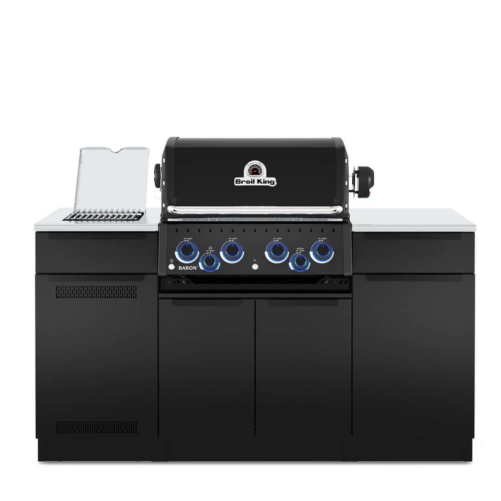 Broil King Baron 490i Shadow 4-Burner Built-In Propane Gas Grill Island ...