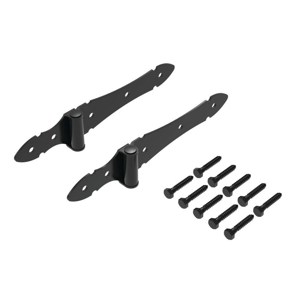 Black Powder Coated Steel Half Strap Hinge for Wood Gates