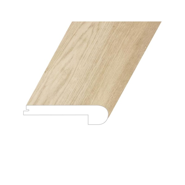 null Paragon Lokai White 1 in. Thick x 4.5 in. W x 94.5 in. L SPC Vinyl Flush Stair Nose Molding