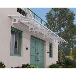 Bordeaux 5 ft. x 22 ft. White/Diffused Door and Window Awning