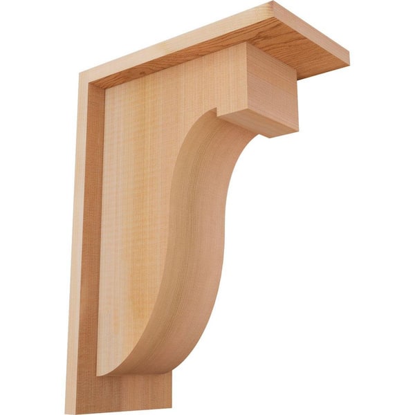 Ekena Millwork 5-1/2 in. x 10 in. x 14 in. Western Red Cedar Del Monte Smooth Corbel with Backplate