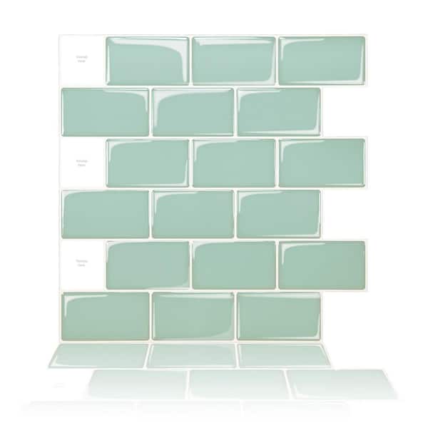 Stick Backsplash Wall Tiles 8 2, Green Backsplash Tile Home Depot
