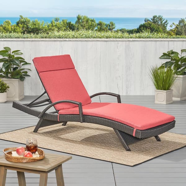 red outdoor chaise lounge cushions