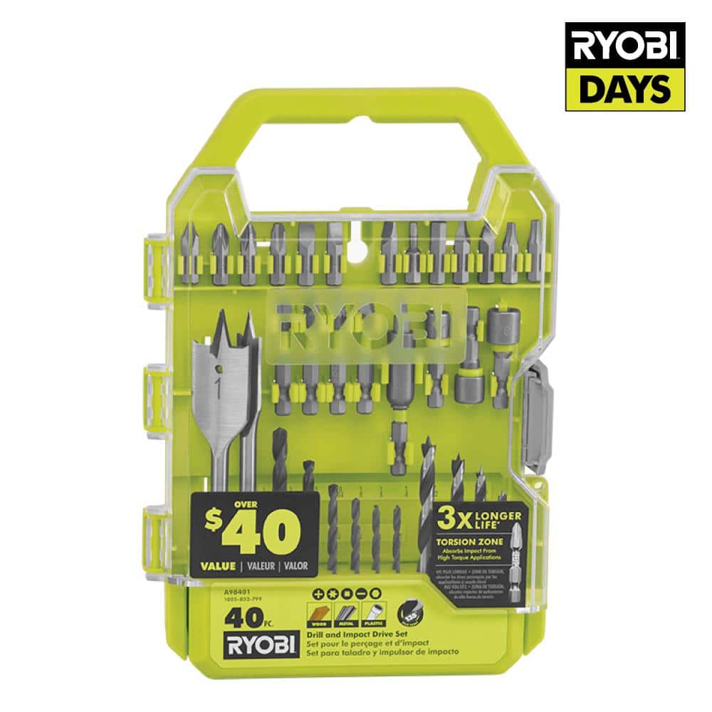 RYOBI Drill and Impact Drive Kit (40-Piece) A98401 - The Home Depot