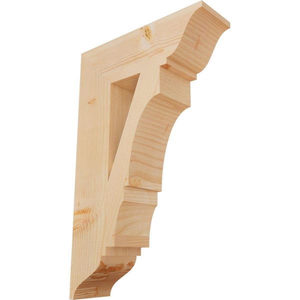 Ekena Millwork 5.5 in. x 32 in. x 20 in. Douglas Fir Balboa Traditional Smooth Bracket