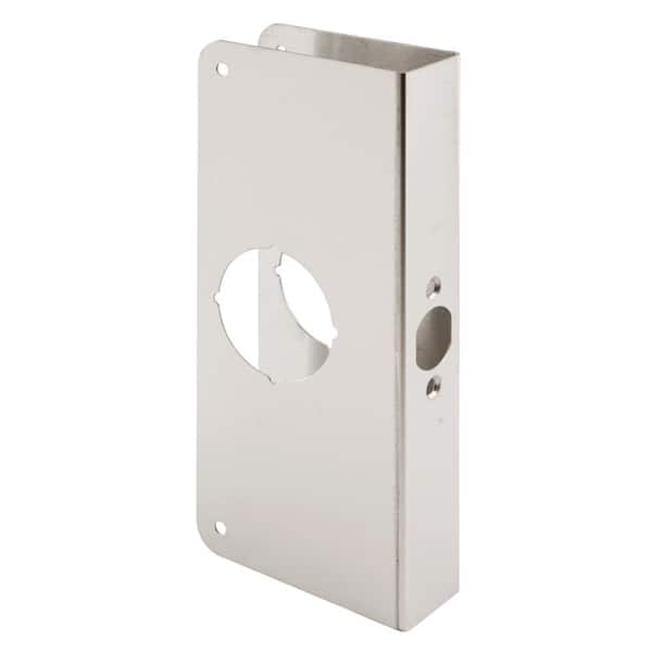 Prime-Line 1-3/8 in. x 9 in. Thick Solid Brass Lock and Door Reinforcer, 2-1/8 in. Single Bore, 2-3/8 in. Backset