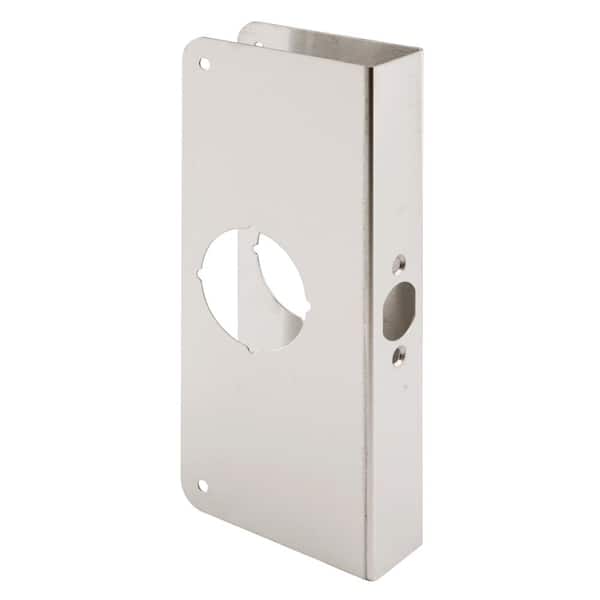 Prime-Line Stainless Steel Lock and Door Reinforcement Plate for 1-3/8 in. Thick Doors, Stainless Steel Finish (Single Pack)