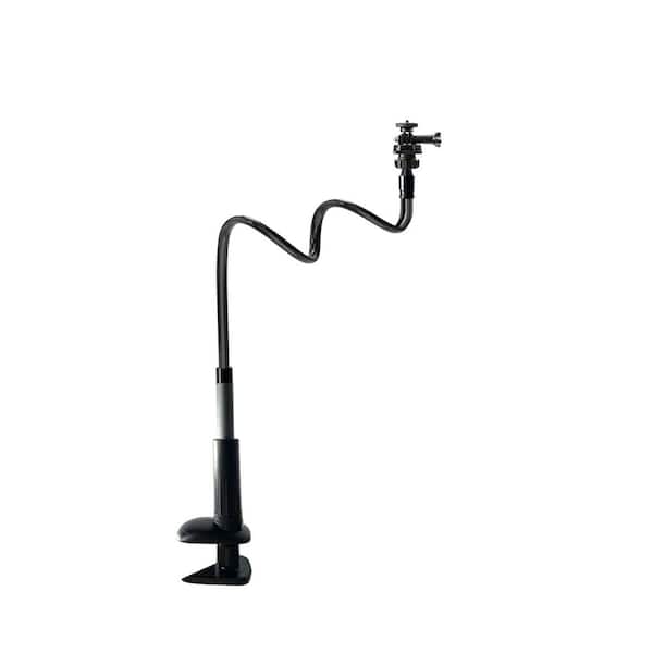 Upgraded 30 in. Flexible Gooseneck Webcam Stand Camera Mount Desk Clamp Black Universal Compatibility (1 Pack)