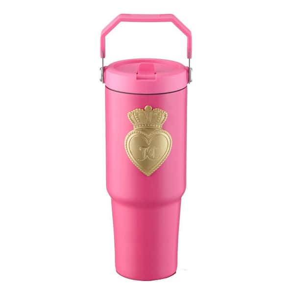 JUICY COUTURE Flip Flow 30 oz. Hot Pink Stainless Steel Screw Top
