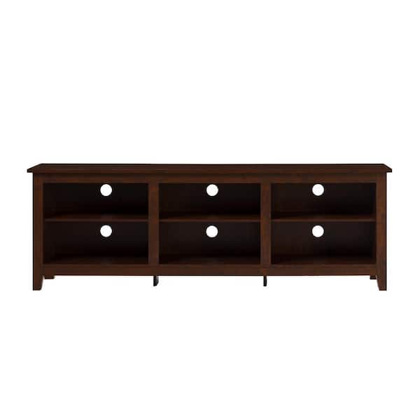 Walker Edison Furniture Company Walker Edison 70 in. Traditional Brown MDF TV Stand 70 in. with Adjustable Shelves