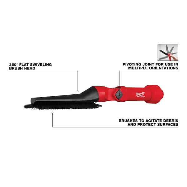 Milwaukee M12 AIR-TIP 1-1/4 in. - 2-1/2 in. Wet/Dry Shop Vacuum Utility  Nozzle Attachment with 3-IN-1 Crevice Tool (2-Piece) 0980-20-49-90-2023 -  The Home Depot