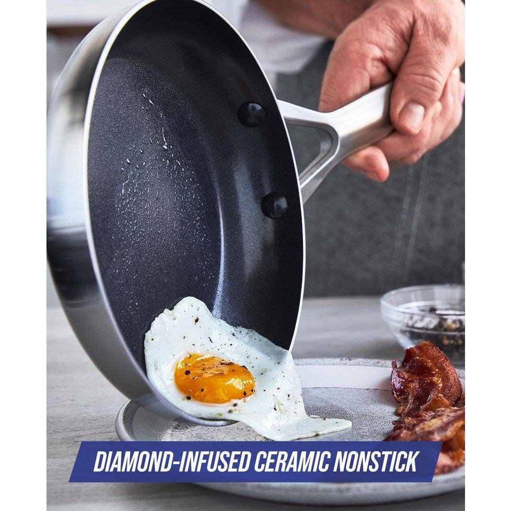 11-Piece Stainless Steel and Aluminum Nonstick Cookware Set