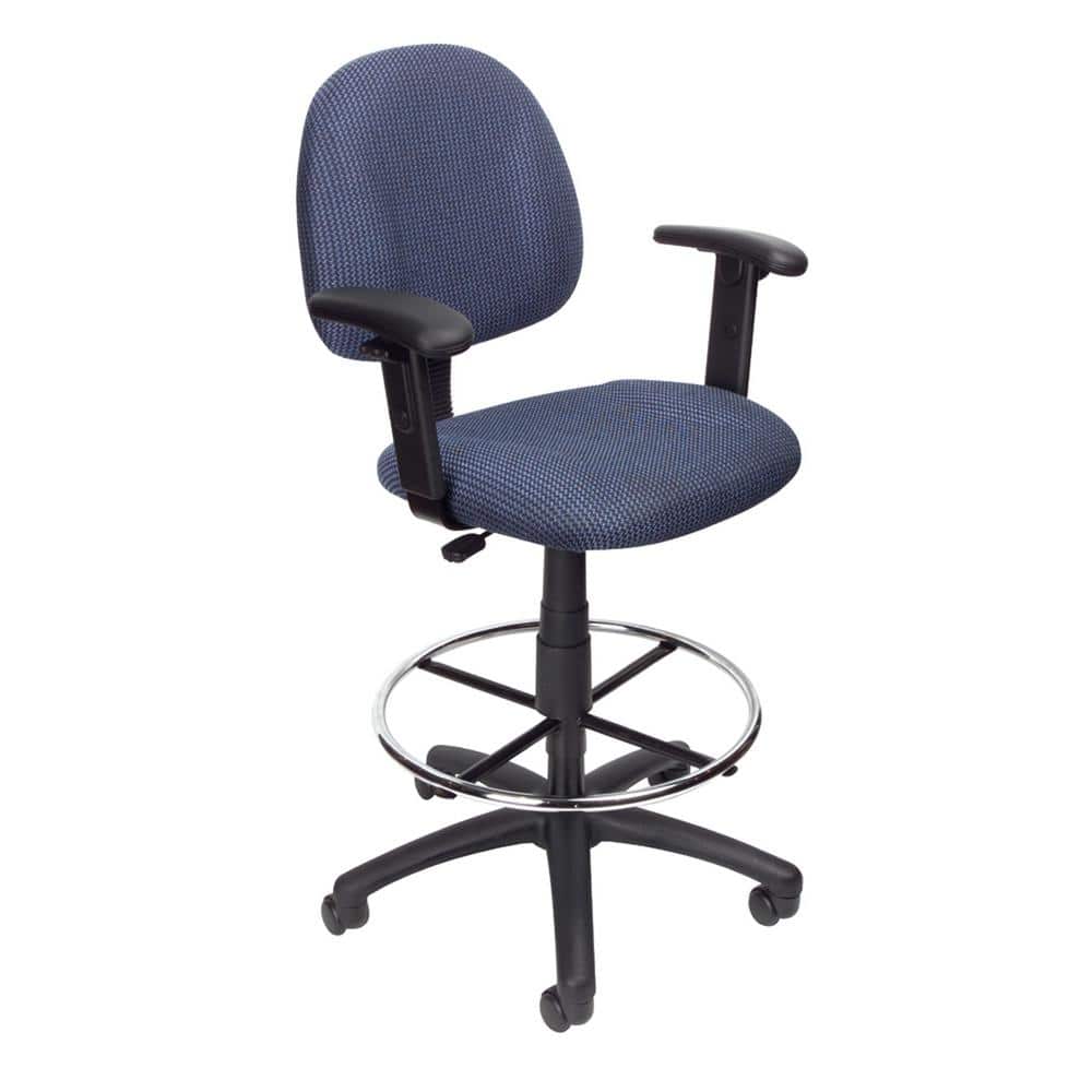 Blue Adjustable Arm Drafting Stool