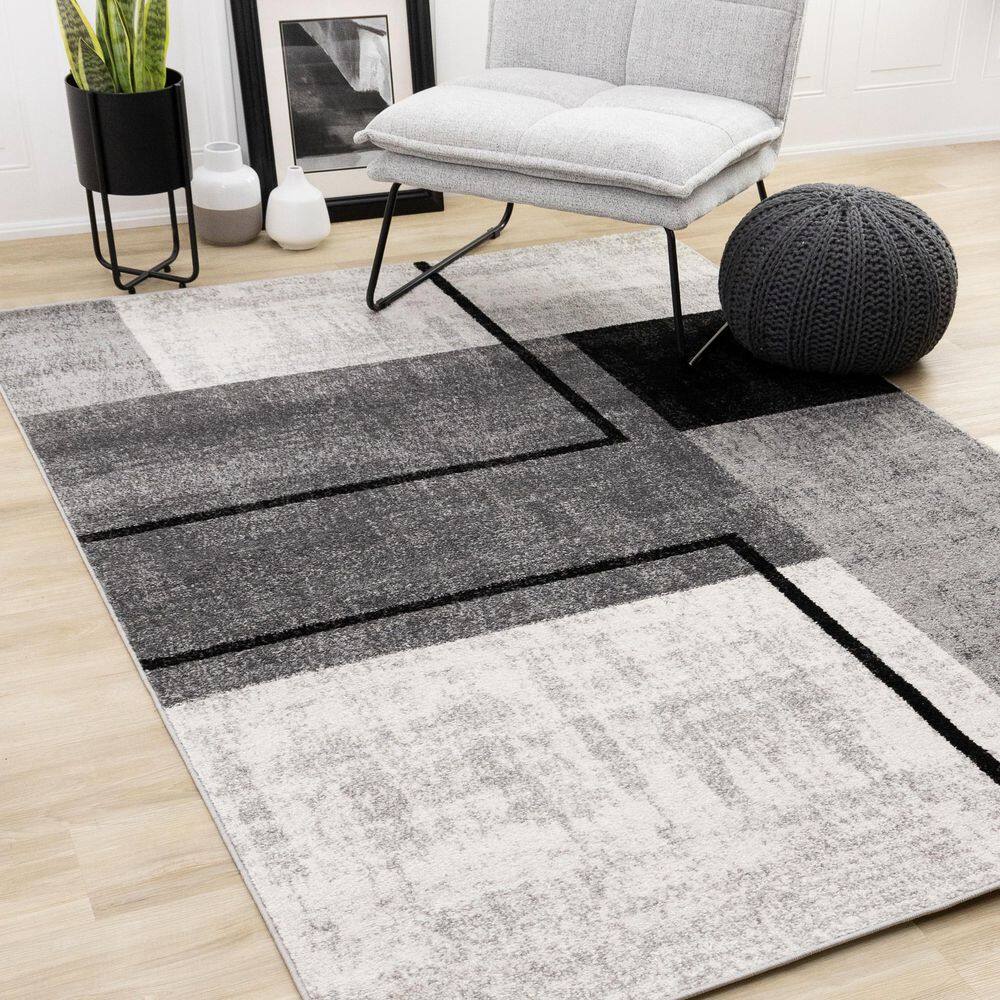 Caldera Collections 5 ft. x 8 ft. Grey Distressed, Geometric Indoor Area Rug price history on PriceWatchPro
