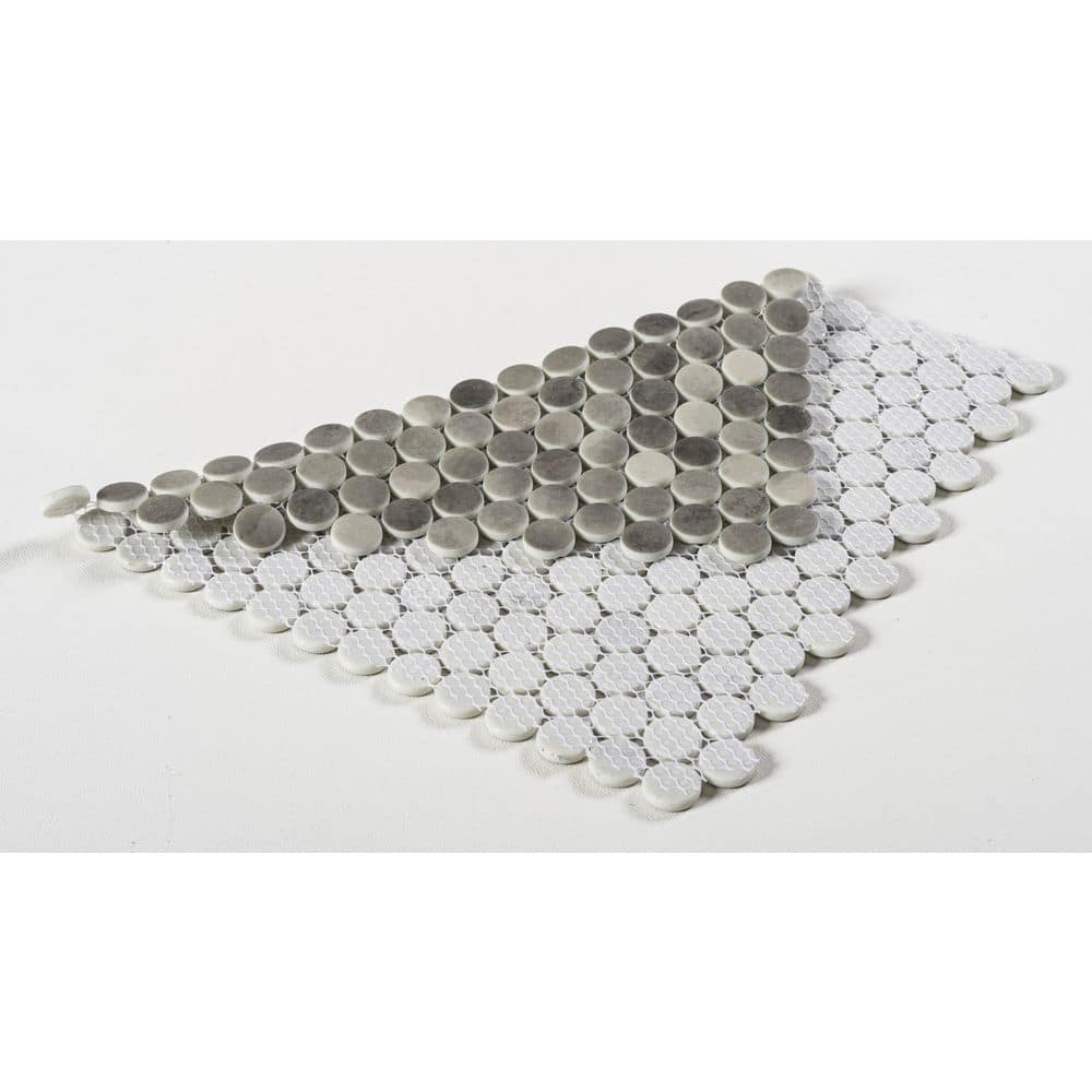 Pixie 0.75" x 0.75" Gray and White Glass Mosaic Tile Sample