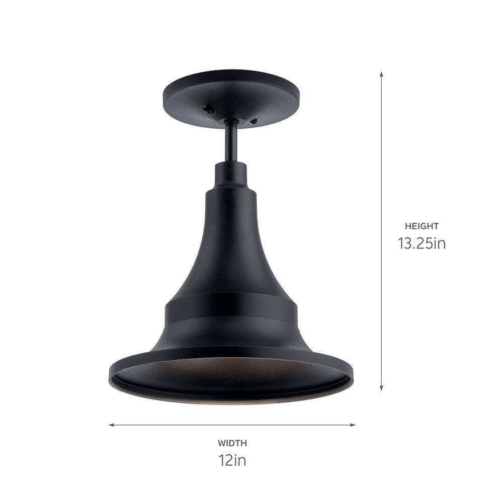 Hampshire Black Glass 1-Light Outdoor Pendant