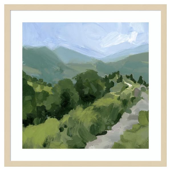 Amanti Art Tree Lined Path I by Victoria Barnes 25 in. W x 25 in. H. Wood Framed Wall Art Print Framed in Brown