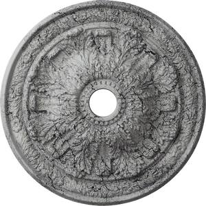 3-1/4 in. x 30 in. x 30 in. Polyurethane Flagstone Ceiling Medallion, Ultra Pure White Crackle