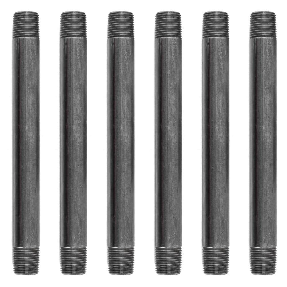 1/2 in. x 8 in. Black Industrial Steel Grey Plumbing Nipple (6-Pack) price history on PriceWatchPro