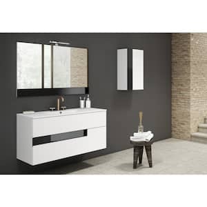 Vision 40 in. W x 18 in. D Bath Vanity in White and Black with Ceramic Vanity Top in White with White Basin and Sink
