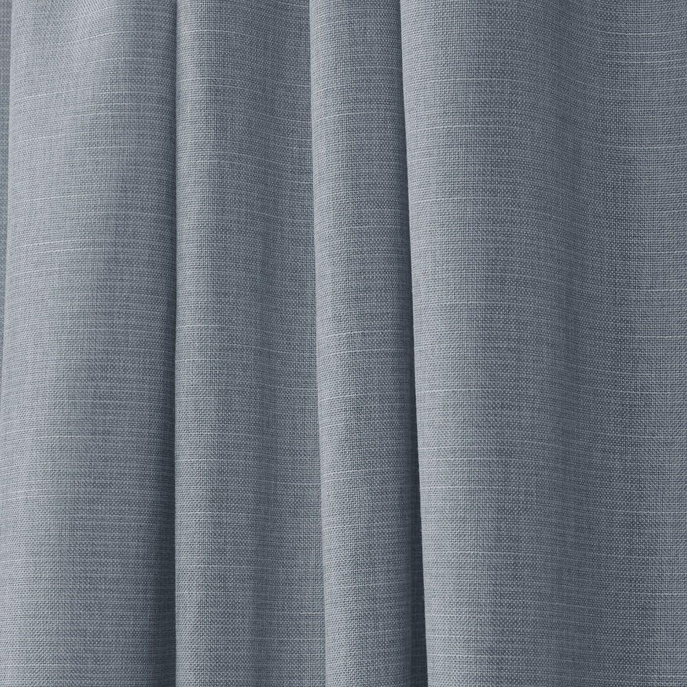 Chambray Blue Light-Filtering Faux Linen Curtain Panels, 54" x 96"