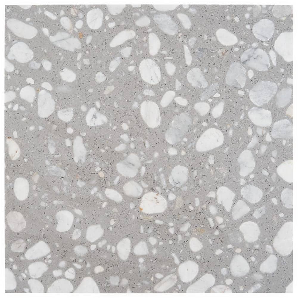 Terra Italia Grigio 4 in. x 0.47 in. Honed Marble Terrazzo Floor and Wall Tile Sample price history on PriceWatchPro
