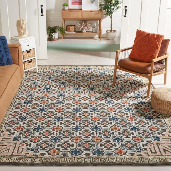 Aspen 8 ft. x 10 ft. Blue/Taupe Oriental Area Rug