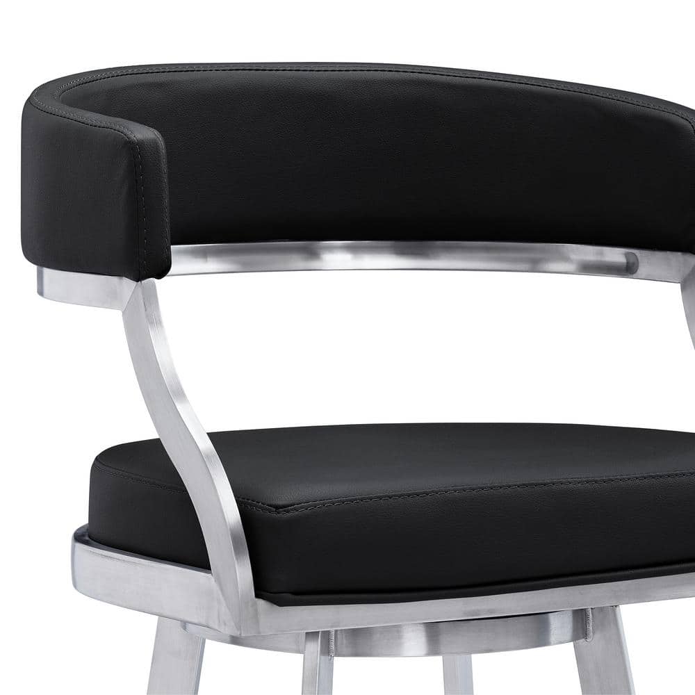 Saturn 30" Contemporary Black Metal Swivel Bar Stool