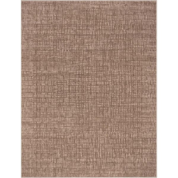 Brown 9 ft. 10 in. x 13 ft. Abstract Nightscape Modern Geometric Flat-Weave Area Rug