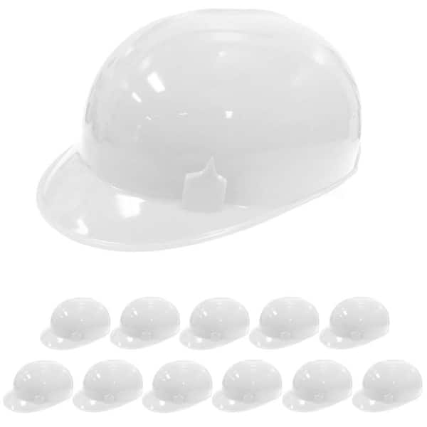 Bump Cap with 4-Point Pin Lock Suspension, HDPE Cap Style, White (Pack of 12)